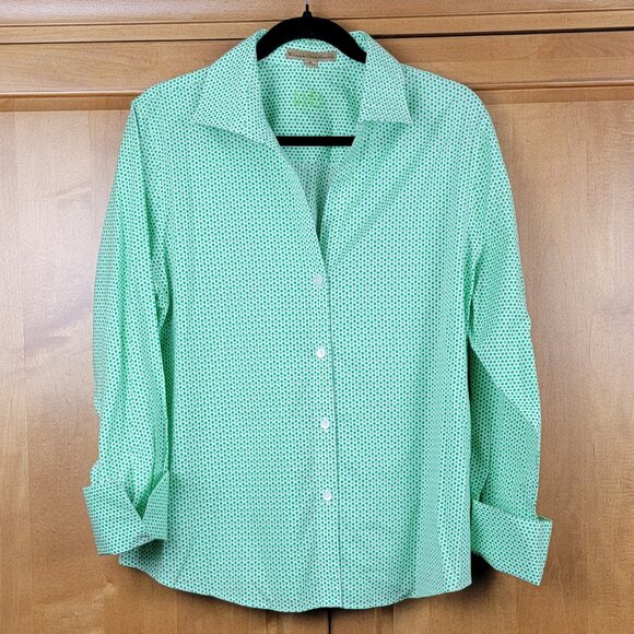 Alex Marie Green Dots Long-Sleeve Button Down Shirt - 16 - Picture 3 of 8